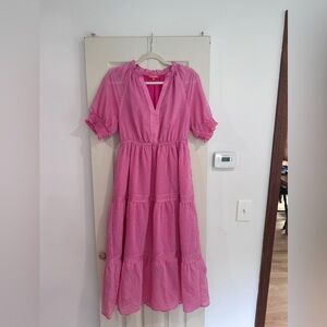Pink Sear Sucker midi dress